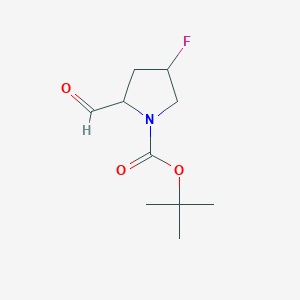 molecular formula C10H16FNO3 B8675549 Tert-butyl 4-fluoro-2-formylpyrrolidine-1-carboxylate 