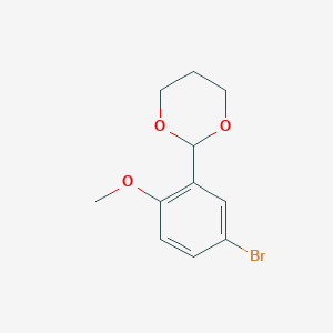 molecular formula C11H13BrO3 B8675555 2-(5-Bromo-2-methoxyphenyl)-1,3-dioxane CAS No. 121124-95-6