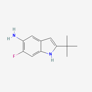 molecular formula C12H15FN2 B8675621 2-(tert-Butyl)-6-fluoro-1h-indol-5-amine CAS No. 952664-73-2