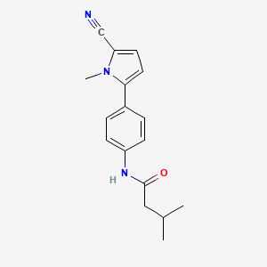 molecular formula C17H19N3O B8675639 N-(4-(5-Cyano-1-methyl-1H-pyrrol-2-yl)phenyl)-3-methylbutanamide CAS No. 921631-40-5