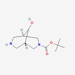 molecular formula C12H22N2O3 B8675717 (1R,5S)-tert-butyl 9-hydroxy-3,7-diazabicyclo[3.3.1]nonane-3-carboxylate 