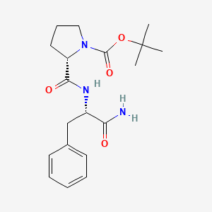 molecular formula C19H27N3O4 B8675747 (S)-tert-Butyl 2-(((S)-1-amino-1-oxo-3-phenylpropan-2-yl)carbamoyl)pyrrolidine-1-carboxylate 