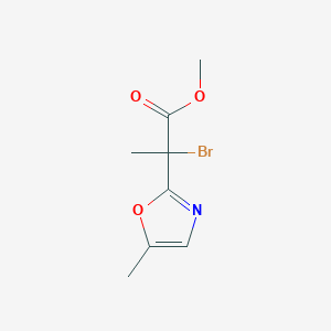 molecular formula C8H10BrNO3 B8675774 Methyl 2-bromo-2-(5-methyl-1,3-oxazol-2-yl)propanoate 