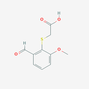 molecular formula C10H10O4S B8675785 [(2-Formyl-6-methoxyphenyl)sulfanyl]acetic acid CAS No. 88791-06-4