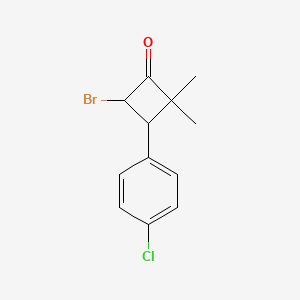 molecular formula C12H12BrClO B8675823 4-Bromo-3-(4-chlorophenyl)-2,2-dimethylcyclobutan-1-one CAS No. 89451-89-8