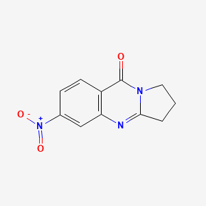 molecular formula C11H9N3O3 B8675856 6-nitro-2,3-dihydropyrrolo[2,1-b]quinazolin-9(1H)-one 