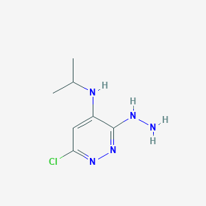 molecular formula C7H12ClN5 B8675869 6-Chloro-3-hydrazinyl-N-(propan-2-yl)pyridazin-4-amine CAS No. 61261-41-4