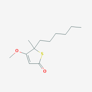 molecular formula C12H20O2S B8675876 2(5H)-Thiophenone, 5-hexyl-4-methoxy-5-methyl- CAS No. 646517-43-3