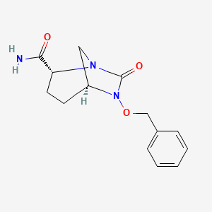 molecular formula C14H17N3O3 B8675906 (2R,5S)-6-(Benzyloxy)-7-oxo-1,6-diazabicyclo[3.2.1]octane-2-carboxamide 