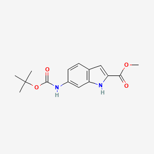 molecular formula C15H18N2O4 B8676021 methyl 6-[(tert-butoxycarbonyl)amino]-1H-indole-2-carboxylate 