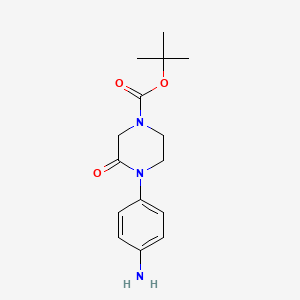molecular formula C15H21N3O3 B8676447 Tert-butyl 4-(4-aminophenyl)-3-oxopiperazin-1-carboxylate 