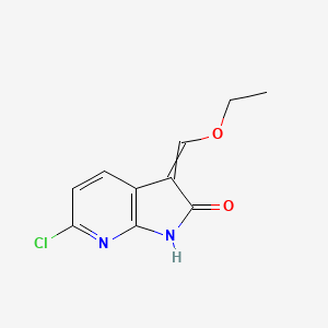 molecular formula C10H9ClN2O2 B8676639 2H-Pyrrolo[2,3-b]pyridin-2-one, 6-chloro-3-(ethoxymethylene)-1,3-dihydro- 