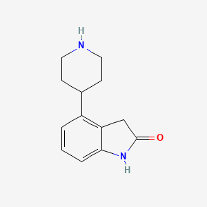 molecular formula C13H16N2O B8676694 4-Piperidin-4-yl-1,3-dihydro-indol-2-one 