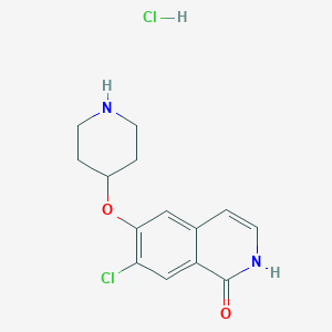 molecular formula C14H16Cl2N2O2 B8676751 7-Chloro-6-(piperidin-4-yloxy)isoquinolin-1(2H)-one hcl CAS No. 923266-27-7