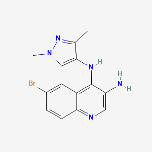 molecular formula C14H14BrN5 B8676770 6-bromo-N*4*-(1,3-dimethyl-1H-pyrazol-4-yl)-quinoline-3,4-diamine 