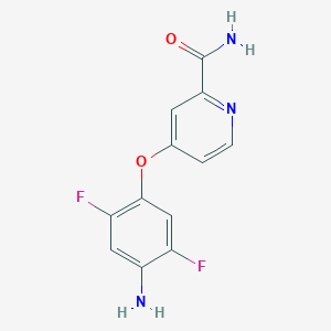 molecular formula C12H9F2N3O2 B8676796 4-(4-Amino-2,5-difluorophenoxy)pyridine-2-carboxamide 