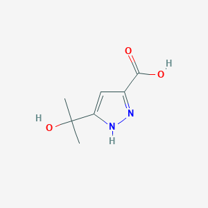 molecular formula C7H10N2O3 B8676798 5-(2-hydroxypropan-2-yl)-1H-pyrazole-3-carboxylic acid 