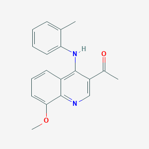 molecular formula C19H18N2O2 B8676808 3-Acetyl-4-(2-methylphenylamino)-8-methoxyquinoline CAS No. 115607-60-8