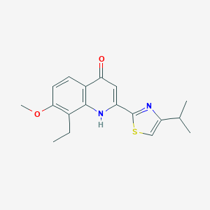 molecular formula C18H20N2O2S B8676816 8-Ethyl-7-methoxy-2-[4-(propan-2-yl)-1,3-thiazol-2-yl]quinolin-4(1H)-one CAS No. 923604-68-6