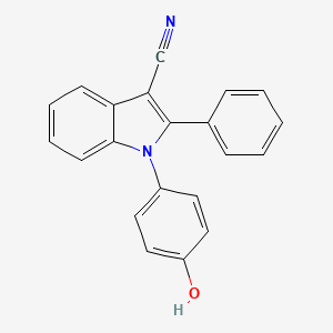 molecular formula C21H14N2O B8676838 1-(4-Hydroxyphenyl)-2-phenyl-1H-indole-3-carbonitrile 