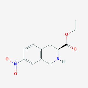 molecular formula C12H14N2O4 B8676917 ethyl (3S)-7-nitro-1,2,3,4-tetrahydroisoquinoline-3-carboxylate 
