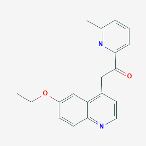 molecular formula C19H18N2O2 B8676922 2-(6-Ethoxyquinolin-4-yl)-1-(6-methylpyridin-2-yl)ethanone 