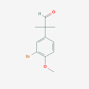 molecular formula C11H13BrO2 B8676939 2-(3-Bromo-4-methoxyphenyl)-2-methylpropanal 