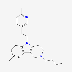 1H-Pyrido(4,3-b)indole, 2,3,4,5-tetrahydro-2-butyl-8-methyl-5-(2-(6-methyl-3-pyridyl)ethyl)-