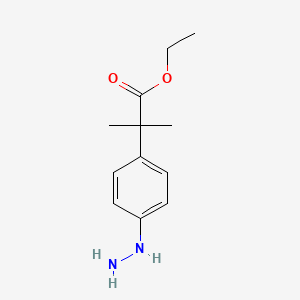 molecular formula C12H18N2O2 B8677059 Ethyl4-hydrazinyl-alpha,alpha-dimethylbezneacetate CAS No. 192643-90-6