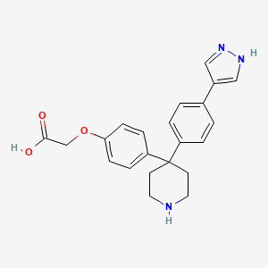 molecular formula C22H23N3O3 B8677136 (4-{4-[4-(1H-pyrazol-4-yl)-phenyl]-piperidin-4-yl}-phenoxy)-acetic acid CAS No. 857532-03-7