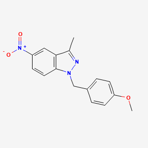 molecular formula C16H15N3O3 B8677172 1-(4-methoxybenzyl)-3-methyl-5-nitro-1H-indazole 