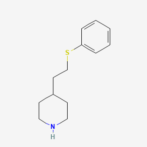 molecular formula C13H19NS B8677185 4-[2-(Phenylsulfanyl)ethyl]piperidine 