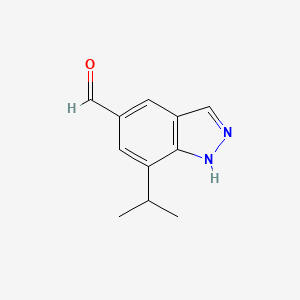 molecular formula C11H12N2O B8677227 7-Isopropyl-1H-indazole-5-carbaldehyde 