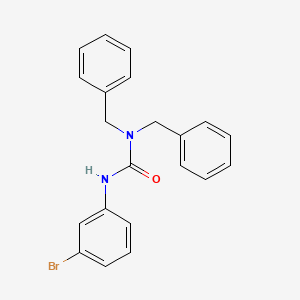 molecular formula C21H19BrN2O B8677245 Urea, N'-(3-bromophenyl)-N,N-bis(phenylmethyl)- CAS No. 86764-82-1