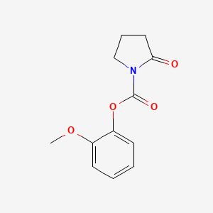 molecular formula C12H13NO4 B8677298 1-Pyrrolidinecarboxylic acid, 2-oxo-, 2-methoxyphenyl ester CAS No. 137616-72-9