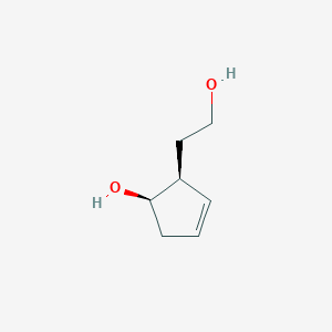 molecular formula C7H12O2 B8677307 (1R,2S)-2-(2-Hydroxyethyl)cyclopent-3-en-1-ol CAS No. 54483-54-4