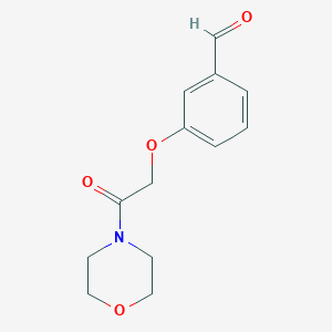 molecular formula C13H15NO4 B8677426 3-[4-Morpholinylcarbonylmethoxy]benzaldehyde 