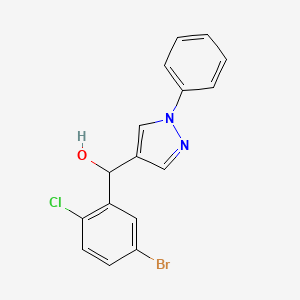 (5-Bromo-2-chlorophenyl)-(1-phenylpyrazol-4-yl)methanol