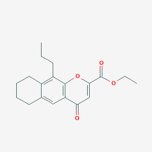 molecular formula C19H22O4 B8677527 ethyl 6,7,8,9-tetrahydro-4-oxo-10-propyl-4H-naphtho[2,3-b]pyran-2-carboxylate 