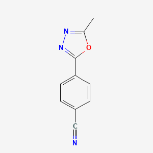 molecular formula C10H7N3O B8677558 4-(5-Methyl-1,3,4-oxadiazol-2-yl)benzonitrile 