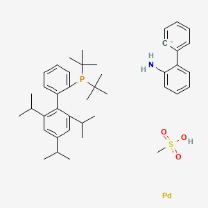molecular formula C42H59NO3PPdS- B8677586 (2-Di-tert-butylphosphino-2',4',6'-triisopropyl-1,1'-biphenyl)-2-(2'-amino-1,1'-biphenyl)palladium(II) methanesulfonate;tBuXPhos Pd G3 