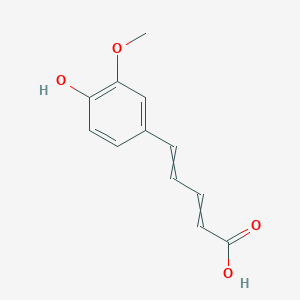 molecular formula C12H12O4 B8677692 5-(4-Hydroxy-3-methoxyphenyl)penta-2,4-dienoic acid CAS No. 108852-46-6