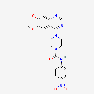 molecular formula C21H22N6O5 B8677767 4-(6,7-dimethoxy-4-quinazolinyl)-N-(4-nitrophenyl)-1-piperazinecarboxamide 