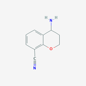 molecular formula C10H10N2O B8677772 4-amino-3,4-dihydro-2H-chromene-8-carbonitrile 