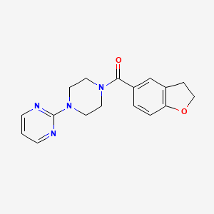 molecular formula C17H18N4O2 B8678045 2-[4-(2,3-Dihydro-1-benzofuran-5-carbonyl)piperazin-1-yl]pyrimidine CAS No. 55745-72-7