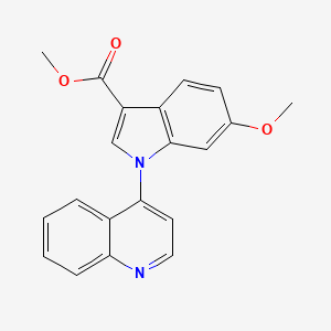 molecular formula C20H16N2O3 B8678099 Methyl 6-methoxy-1-(quinolin-4-yl)-1H-indole-3-carboxylate CAS No. 649550-93-6