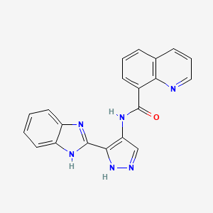 N-(3-(1H-Benzo[d]imidazol-2-yl)-1H-pyrazol-4-yl)quinoline-8-carboxamide