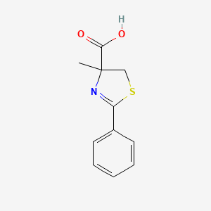 molecular formula C11H11NO2S B8678143 4-Thiazolecarboxylic acid, 4,5-dihydro-4-methyl-2-phenyl- CAS No. 62175-38-6