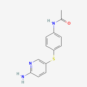 molecular formula C13H13N3OS B8678229 5-(p-Acetamidophenylthio)2-amino pyridine 