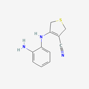molecular formula C11H11N3S B8678288 4-(2-Aminoanilino)-2,5-dihydrothiophene-3-carbonitrile CAS No. 61325-28-8
